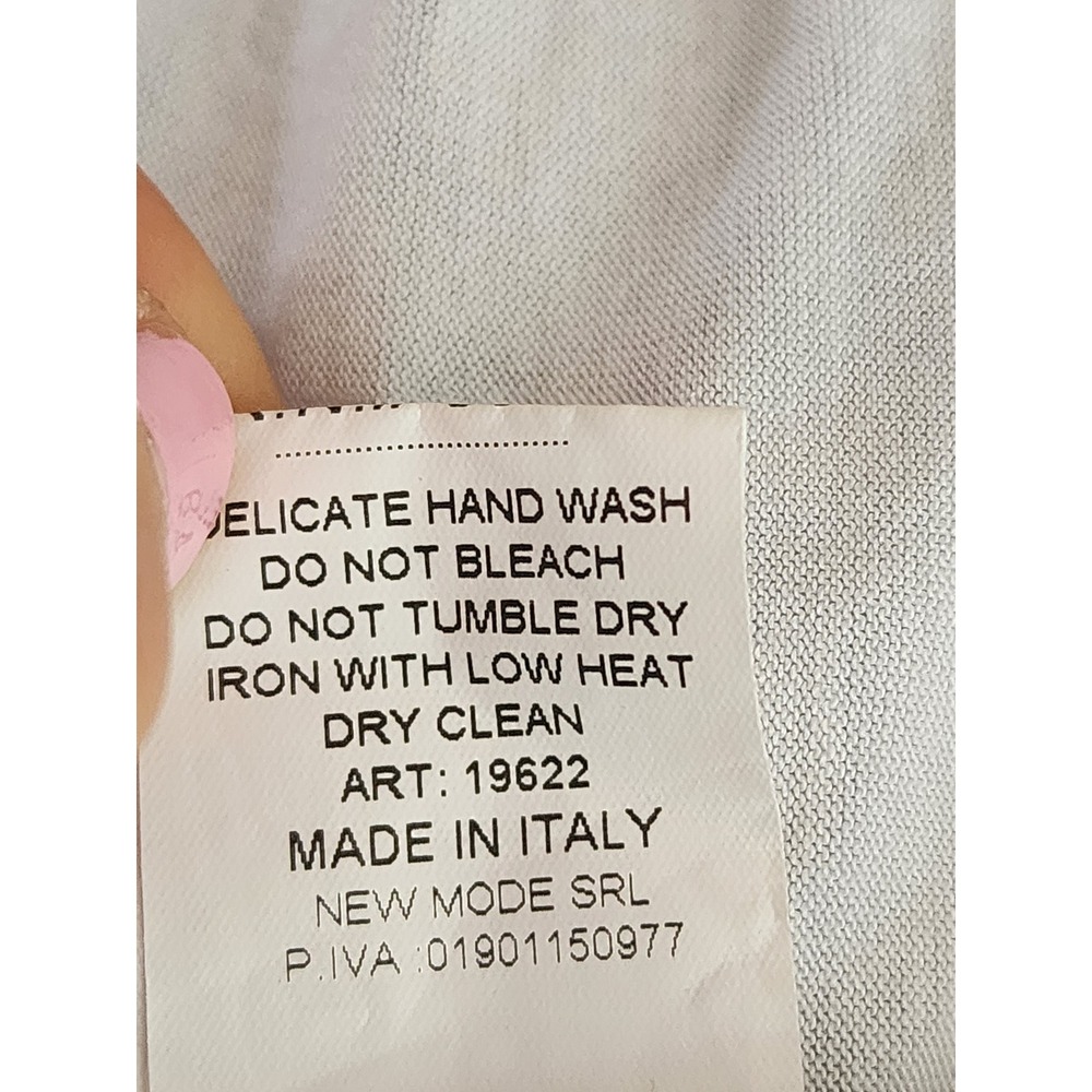 Bellambra Italy Silk Blend Tie Dye Midi Dress Blue White Sleeveless Pockets M - Picture 6 of 6